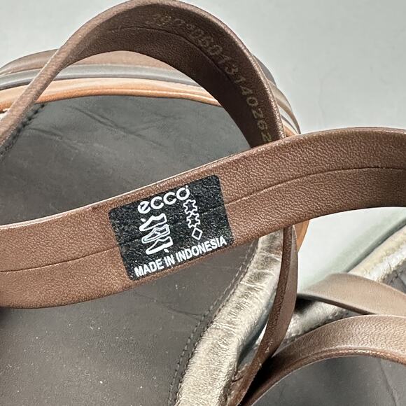 Ecco Sandals Womens Size 39 Leather Strappy Slingback Comfort Walking Shoes - Picture 8 of 10